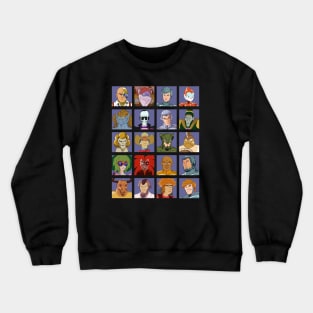 SilverHawks Characters. Quicksilver, Steelheart, Steelwill, Mon*Star, Hardware, Timestopper, Yes-Man, Smiley and many more! Crewneck Sweatshirt